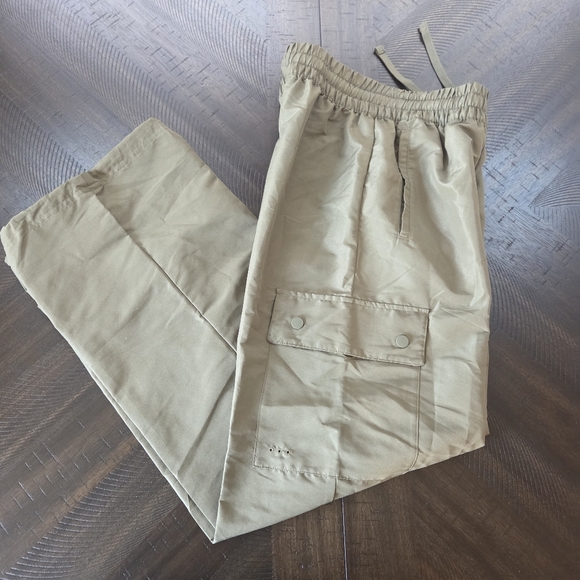 Adidas Originals Women's Woven Cargo Pants - Olive Strata XS 4-6 New Dance Loose - Picture 8 of 10